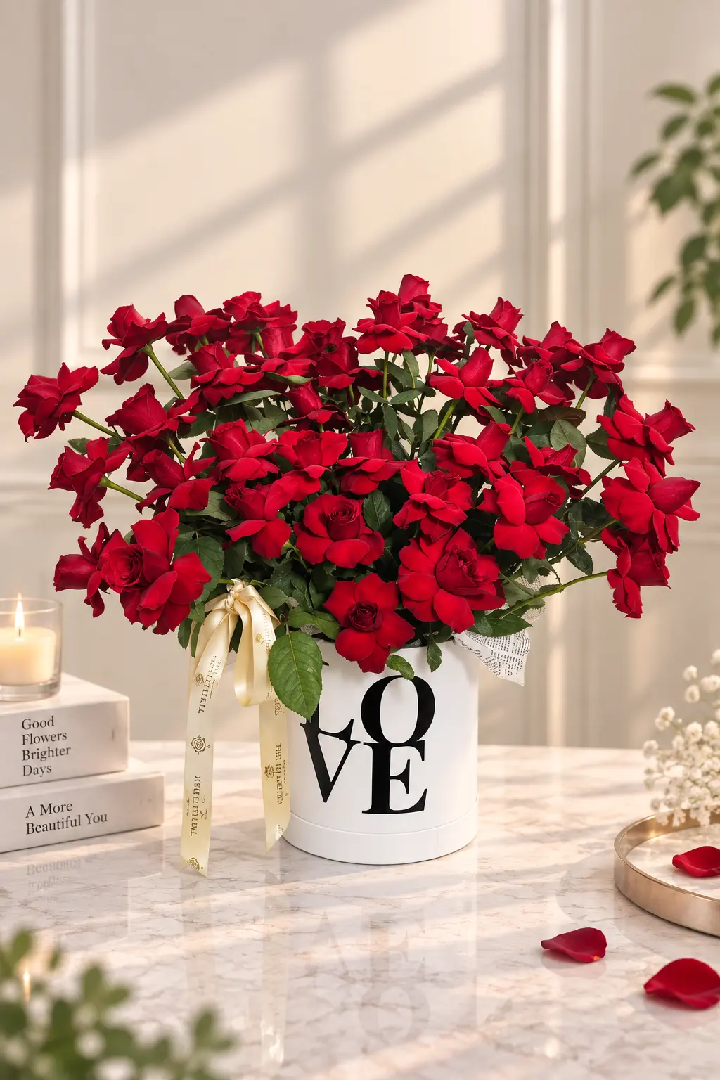 Red Rose LOVE Arrangement view 0